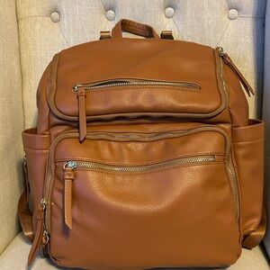 Leather Brown Omanmoli diaper bag- Casual Everyday Bag